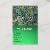 森の動物の群れ，キジの鳥，緑のフローラ 名刺 (正面)