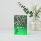森の動物の群れ，キジの鳥，緑のフローラ 名刺 (スタンド正面)