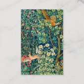森の動物の群れ，キジの鳥，緑のフローラ 名刺 (裏面)