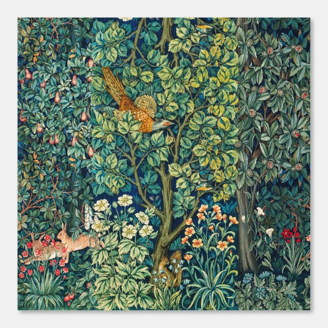 森の動物の群れ，キジ，緑のフローラ 壁紙 (正面)