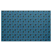 森の動物の葉カラス模様の黒い鳥の青 ファブリック (ヤード)