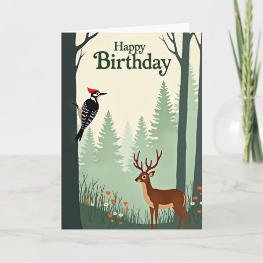 森の動物の誕生日カード カード (正面)