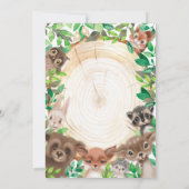 森の動物の誕生日招待状 グリーン 招待状 (裏面)