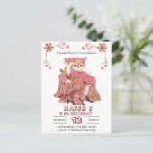 森の動物の誕生日招待状:秋の森の党 ポストカード (スタンド正面)