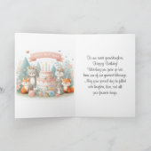 森の動物の誕生日 孫娘へのカード カード (内部)