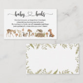 森の動物の赤ちゃんシャワーI誕生日ブックリクエスト エンクロージャーカード (正面/裏面)