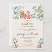 森の動物の赤ちゃん男の子シャワー招待状 招待状 (正面)
