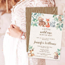 森の動物の赤ちゃん男の子シャワー招待状 招待状