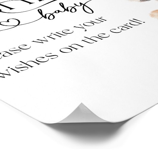 森の動物の赤モダンちゃんシャワーの願い ポスター (角)