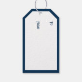 森の動物の青いクリスマス ギフトタグ (裏面)