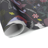 森の動物の鹿のキツネのハリネズミのコレクション ラッピングペーパー (ロールコーナー)