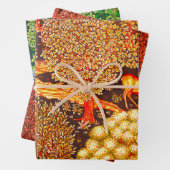 森の動物は小川のフローラで枯れカラフルる ラッピングペーパーシート (インサイチュ)