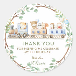 森の動物は緑を訓練ありがとう ラウンドシール