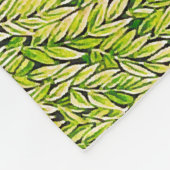 森の動物は、青い緑の小川のフローラ フリースブランケット (角)