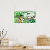 森の動物をテーマにしたウェルカムベビーシャワーポスター ポスター (キッチン)