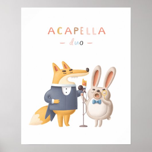森の動物アカペラデュオの保育園ポスター ポスター (正面)