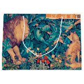 森の動物ウィリアム・モリス大きな贈り物B ラージペーパーバッグ (正面)