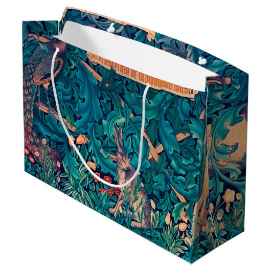 森の動物ウィリアム・モリス大きな贈り物B ラージペーパーバッグ (裏面アングル)
