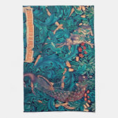 森の動物ウィリアム・モリス キッチンタオル (縦)