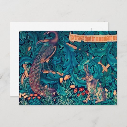 森の動物ウィリアム・モリス ポストカード (正面/裏面)