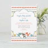 森の動物カップル ベイビーシャワー 招待状 (スタンド正面)