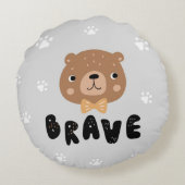 森の動物クマのベビー用品デコレーション ラウンドクッション (裏面)