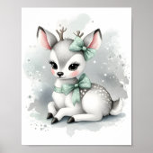 森の動物シリーズ 鹿のイラスト ポスター (正面)