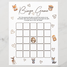 森の動物テーマビンゴゲーム