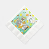 森の動物テーマ男の子の赤ちゃんシャワー 縁ありランチョンナプキン (角)