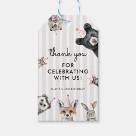 森の動物パーティーの誕生日プレゼント ギフトタグ