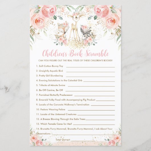 森の動物フローラの子どもの本のスクランブル (正面)