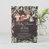 森の動物ベビーシャワーチョークボード 招待状 (スタンド正面)