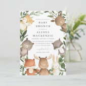 森の動物ベビーシャワー招待状 | フォレスト 招待状 (スタンド正面)