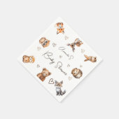 森の動物ベビーシャワー スタンダードカクテルナプキン (角)