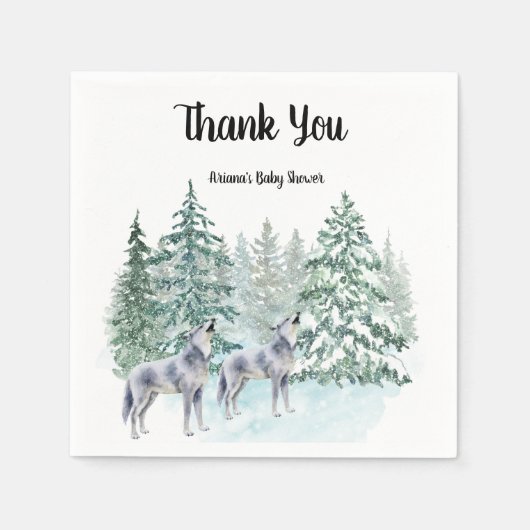 森の動物ベビーシャワー スタンダードカクテルナプキン (正面)