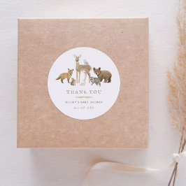 森の動物ベビーシャワー ラウンドシール