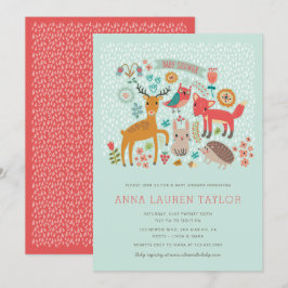 森の動物ベビーシャワー 招待状