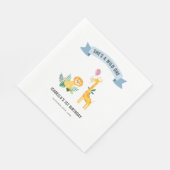 森の動物ライオン・キリン1歳 スタンダードランチョンナプキン (角)