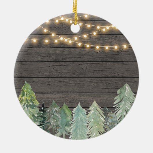 森の動物初めてのクリスマスの家族3 セラミックオーナメント (裏面)