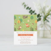 森の動物模様のベビーシャワー招待状 招待状 (スタンド正面)