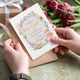 森の動物素朴水の色の性別 招待状