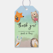 森の動物 – あなた感謝していの赤んだシャワー ギフトタグ (正面)