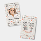 森の動物 かわいい オーダーメイド 現代 フォト 子供 ID バッジ (正面＆裏面)