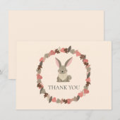 森の動物 ウサギ ありがとう サンキューカード (正面/裏面)
