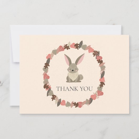 森の動物 ウサギ ありがとう サンキューカード (正面)