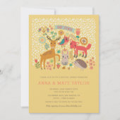 森の動物 カップルシャワー 招待状 (正面)