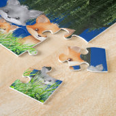 森の動物 キツネ うさぎなど ジグソーパズル (側面)