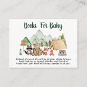 森の動物 キャンピング 赤ちゃんの絵本 ベビーシャワー エンクロージャーカード (正面)