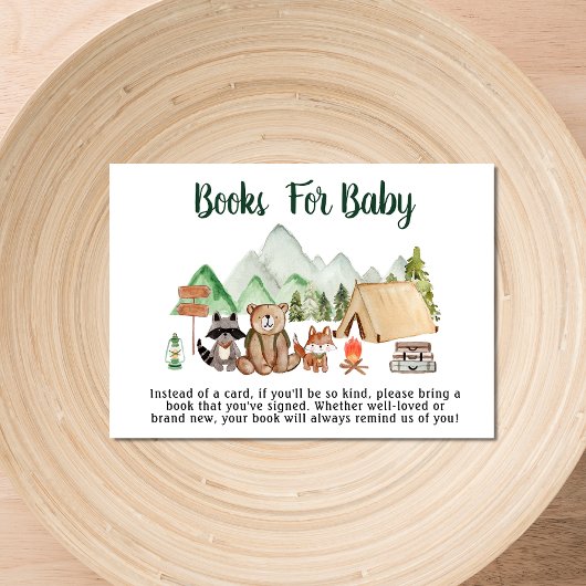 森の動物 キャンピング 赤ちゃんの絵本 ベビーシャワー エンクロージャーカード