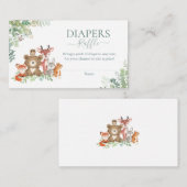 森の動物 グリーン男子 シャワー おむつくじ エンクロージャーカード (正面/裏面)